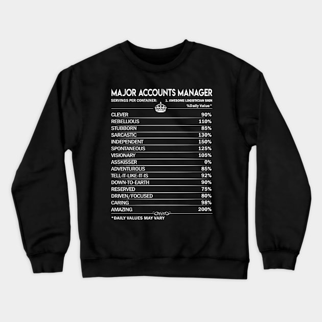 Major Accounts Manager T Shirt - Major Accounts Manager Factors Daily Gift Item Tee Crewneck Sweatshirt by Jolly358